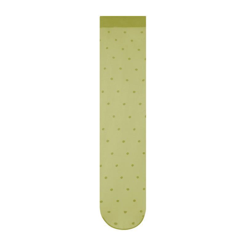 Thin Transparent Bunching Socks Women's Socks Polka Dot Calf Stockings