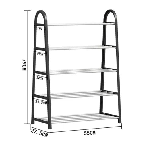 Five Tiers Easy Assemble Shoe Organizer Rack - Light Pink - Shop N Save
