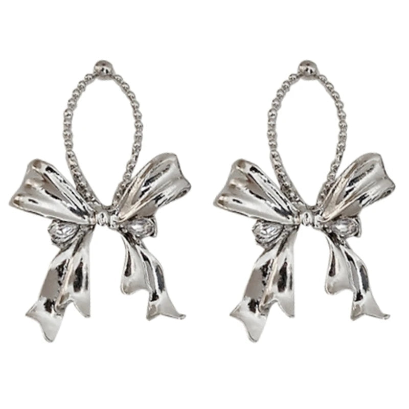 Elegant Bow Dangle Earrings: Exquisite Bowknot Design for Women. - Shop N Save