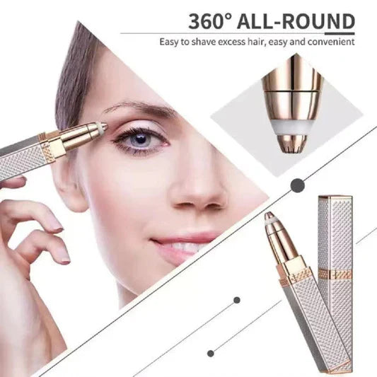2 In 1 USB Charging Mini Facial Painless Hair Remover - Black - Shop N Save