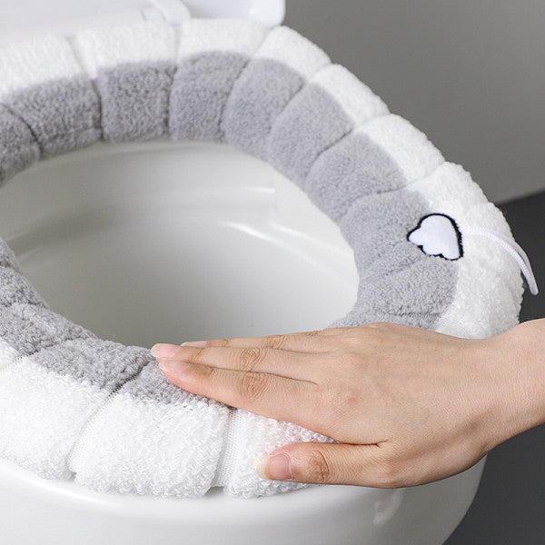 Cozy Pink Microfiber Toilet Seat Cover Perfect for Winter Bathrooms! - Shop N Save