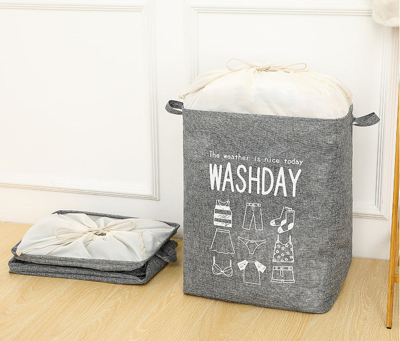 Foldable Printed Portable Canvas Laundry Basket