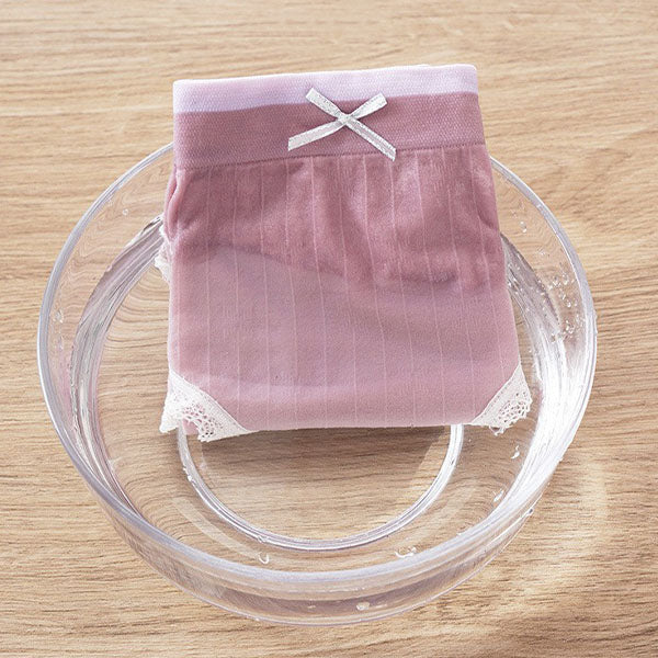 Lace Patched Summer Thin Fabric Women Underwear - Bean Paste
