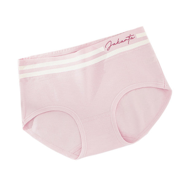 Stripe Patched Summer Thin Fabric Girls Wear Elastic Panty - Light Pink