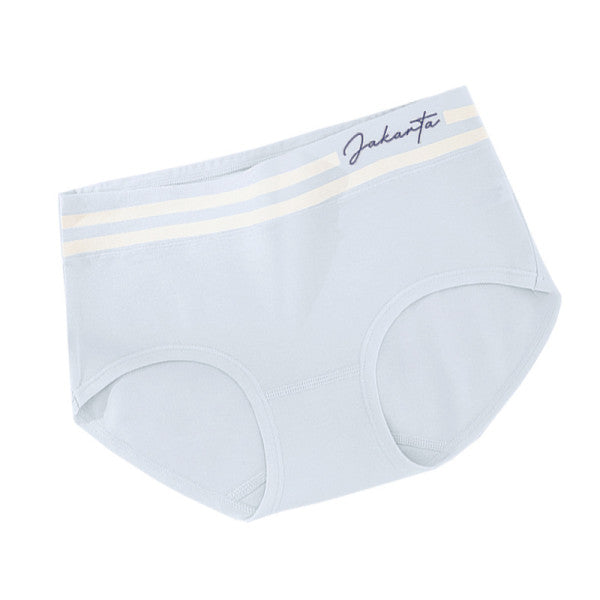 Stripe Patched Summer Thin Fabric Girls Wear Elastic Panty - Light Blue