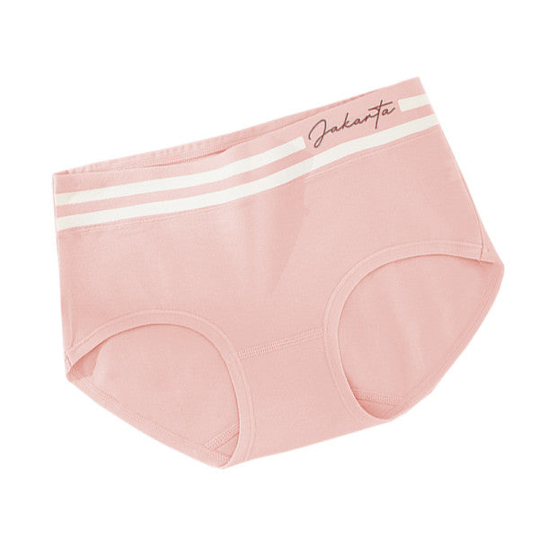 Stripe Patched Summer Thin Fabric Girls Wear Elastic Panty - Pink
