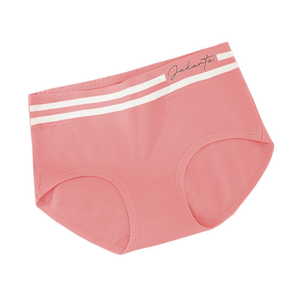 Stripe Patched Summer Thin Fabric Girls Wear Elastic Panty - Peach Pink