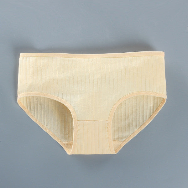 Soft Fabric Elastic Waist Panty High-Quality French Cut Teen Girls Underwear 8-15 Years - White