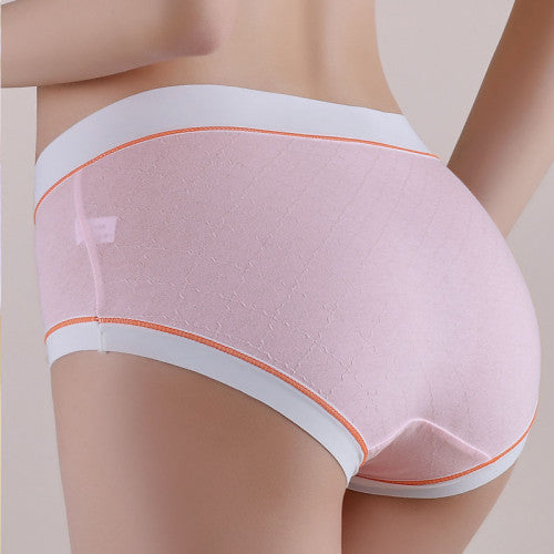 High Waist Women Underwear French Cut Panties Undergarments Breathable Soft Fabric Girls Lingerie - Light Blue - Shop N Save