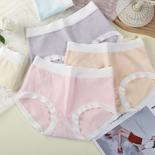 High Elastic Waist Embossed Pattern Women Underwear Undergarments French Cut Panties Girls Lingerie Inner Wear - Yellow - Shop N Save