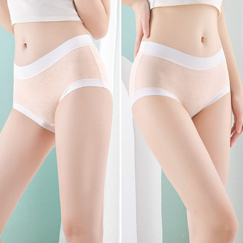 High Elastic Waist Embossed Pattern Women Underwear Undergarments French Cut Panties Girls Lingerie Inner Wear - Pink - Shop N Save