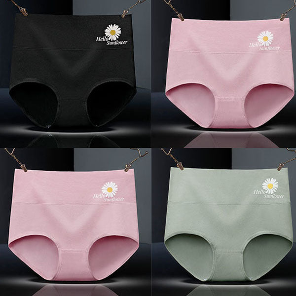 Floral Print High Waist Women's Underwear Soft Stylish and Comfortable Innerwear - Yellow - Shop N Save