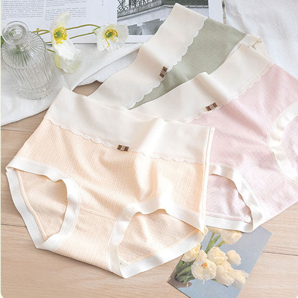 Comfortable Women's High Waist Brief Elastic Closure Soft Cotton Blends Underwear - Skin - Shop N Save
