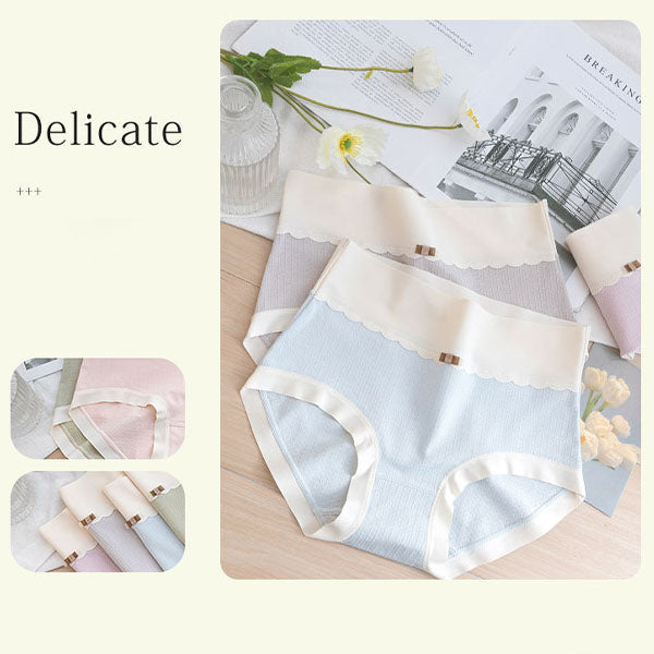 Comfortable Women's High Waist Brief Elastic Closure Soft Cotton Blends Underwear - Light Pink - Shop N Save