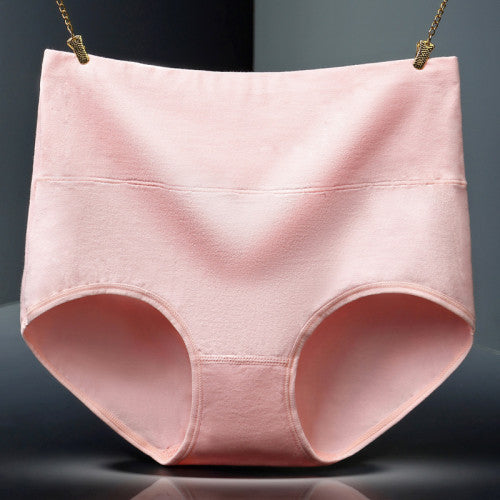 Belly Shaper High Elastic Waist Underwear Brief Stylish Plain Color Women Undergarments - Pink - Shop N Save