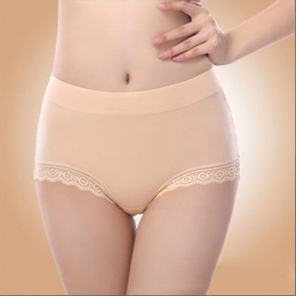 Skin Color Lace Patched Hipster Underwear Breathable & Comfortable Women\'s Innerwear for Casual Occasions - Shop N Save