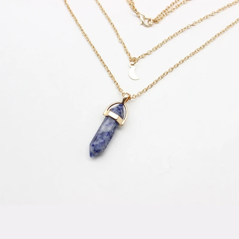 Lucky Stone Hexagonal Pendant Necklace - Ethnic Fashion Gift for Women - Shop N Save