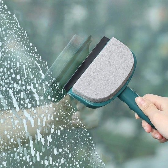 Double Sided Sponge Bathroom Kitchen Bathtub Wiper Brush - Blue - Shop N Save