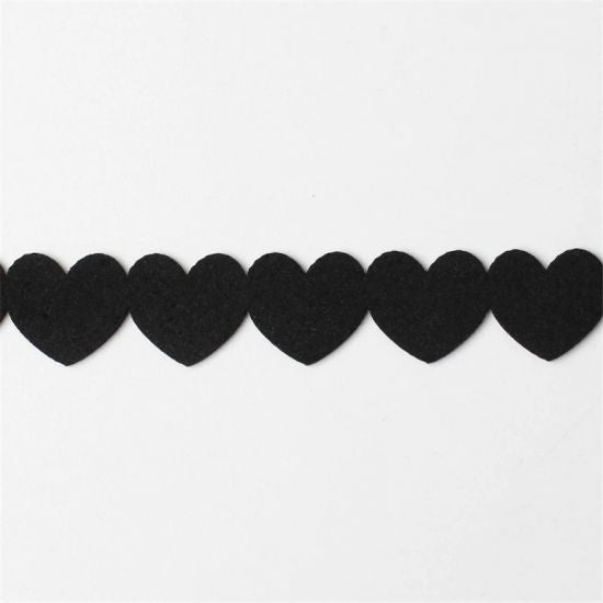 Velvet Peach Heart Necklace Velvet Black