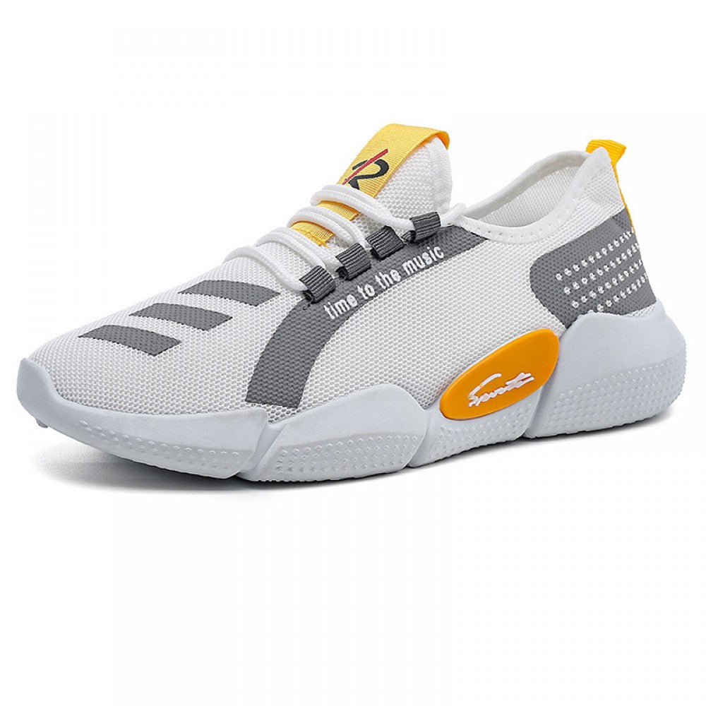 Mesh Lace-Up Sneakers for MEN Lightweight Breathable Non-Slip Soft And Comfortable Shoes For Walking Running Jogging Exercise Gym and Outdoor Office Casual Shoes - Light Gray