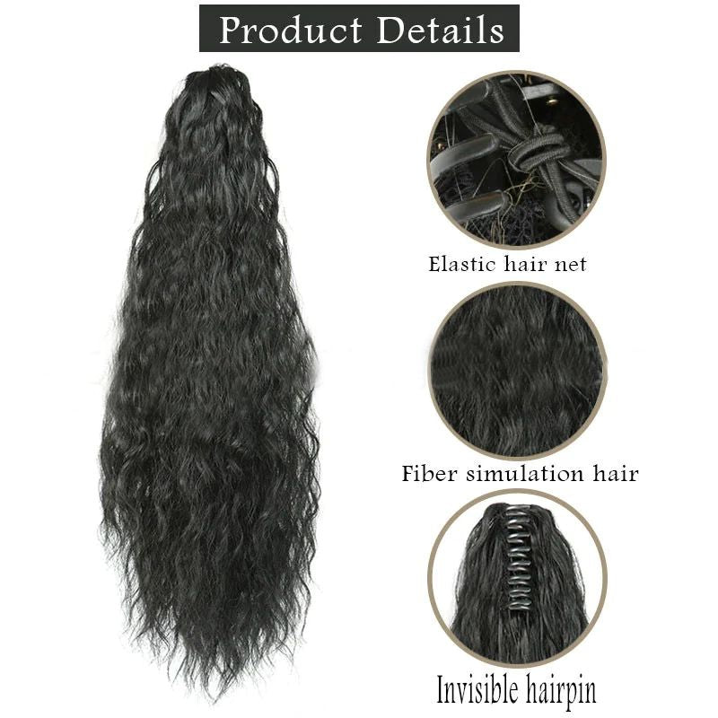 Foreign trade ponytail wig female curly small curly hair gripper type long ponytail braid chemical fiber found goods