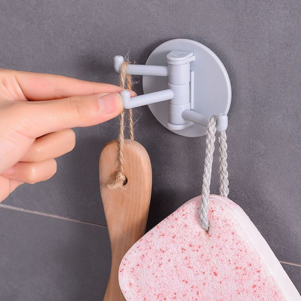 Multi Functional 3 Branch Rotating Wall Hook - light Gray