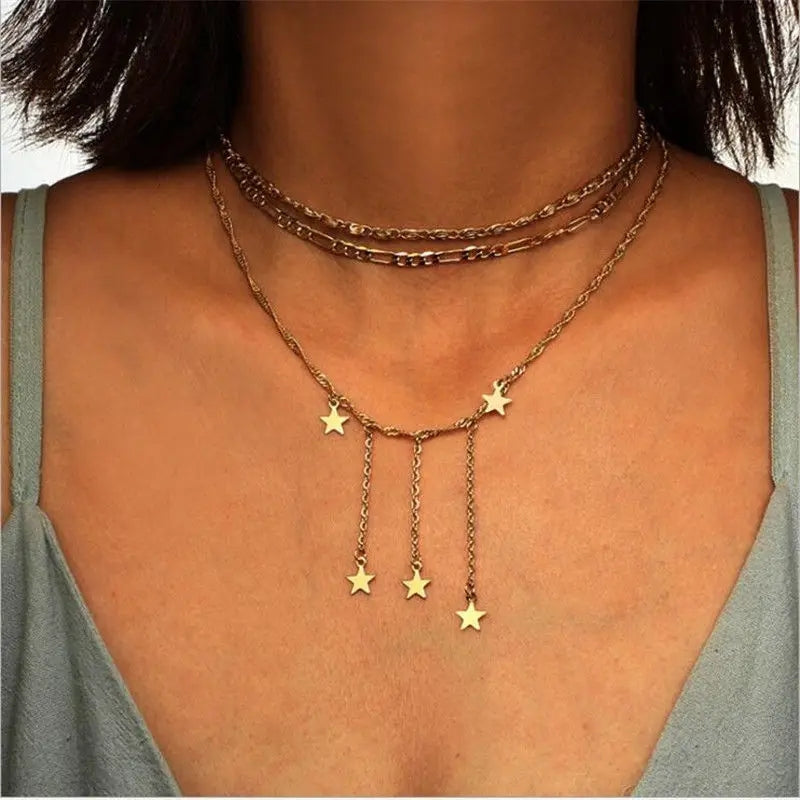 Gold Falling Star Pendant: Exquisite Festival Jewelry & Cascading Stars - Shop N Save