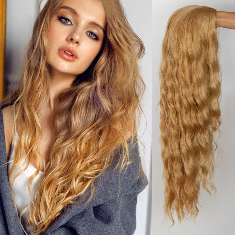 European & American Fiber Wigs: Corn Permed, Long Curls, Water Ripples
