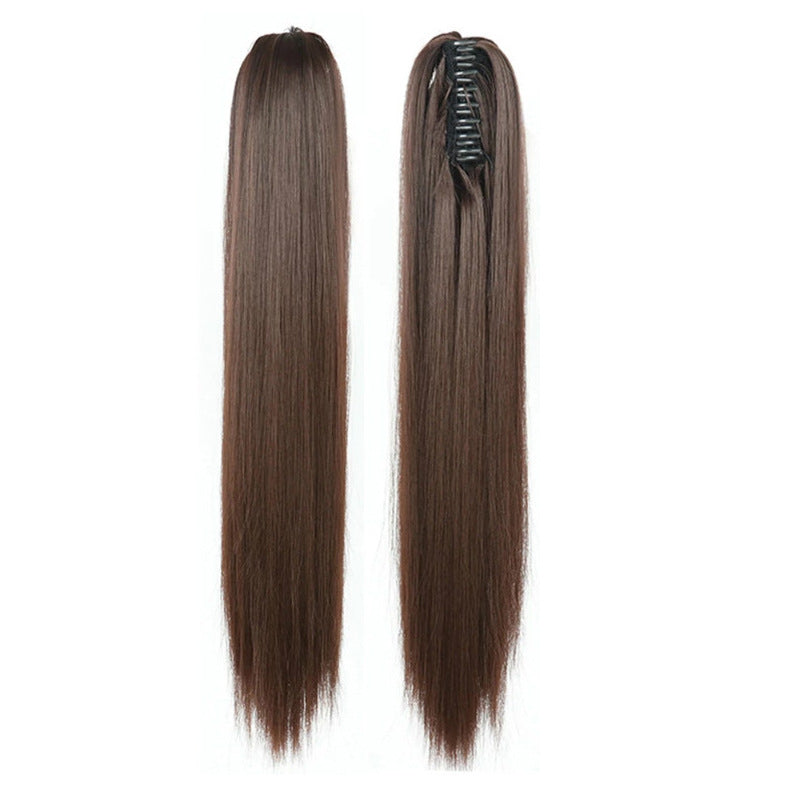 European and American ponytail wig for women, fashionable chemical fiber high ponytail braid, seamless extension, long grabber style straight ponytail
