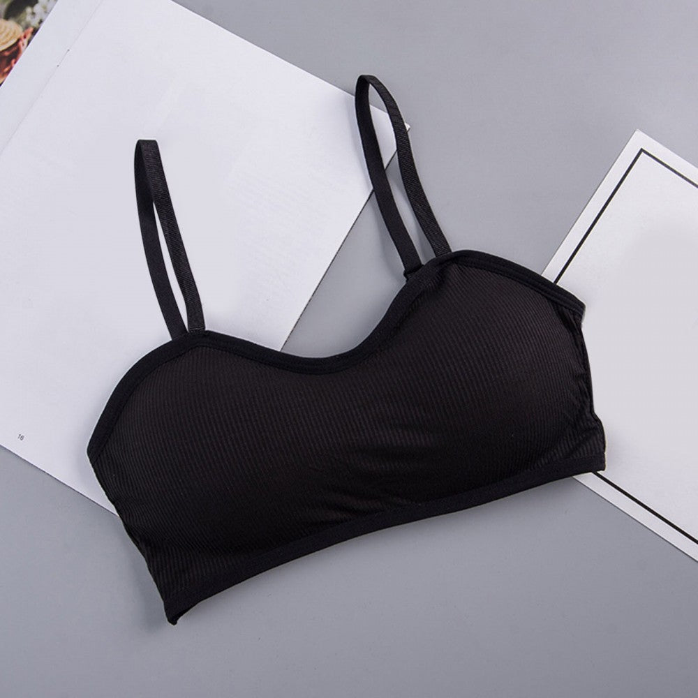 Woman Seamless Bras Vest Thread Beautiful - Black - Shop N Save