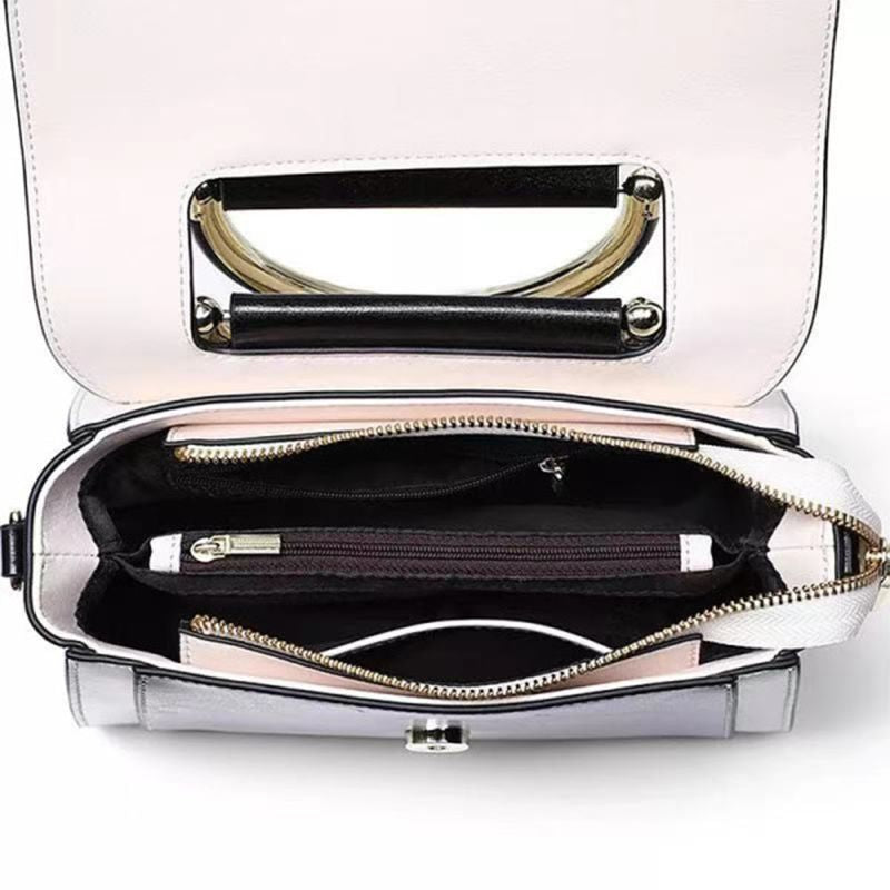 Black White Fashion Handbag: Chic, Mini, Versatile, Magnetic Lock - Shop N Save