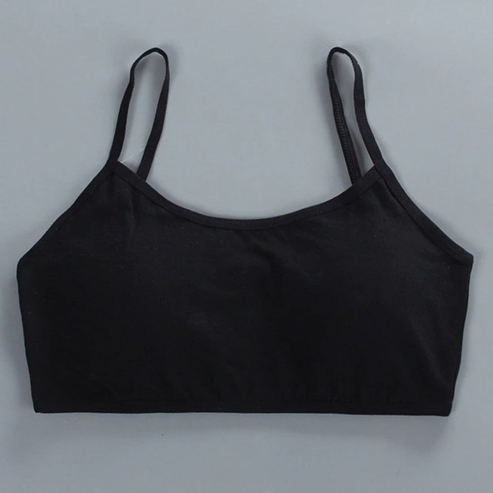 Girls Bra Straps Pure Cotton Vests Peach - Black - Shop N Save
