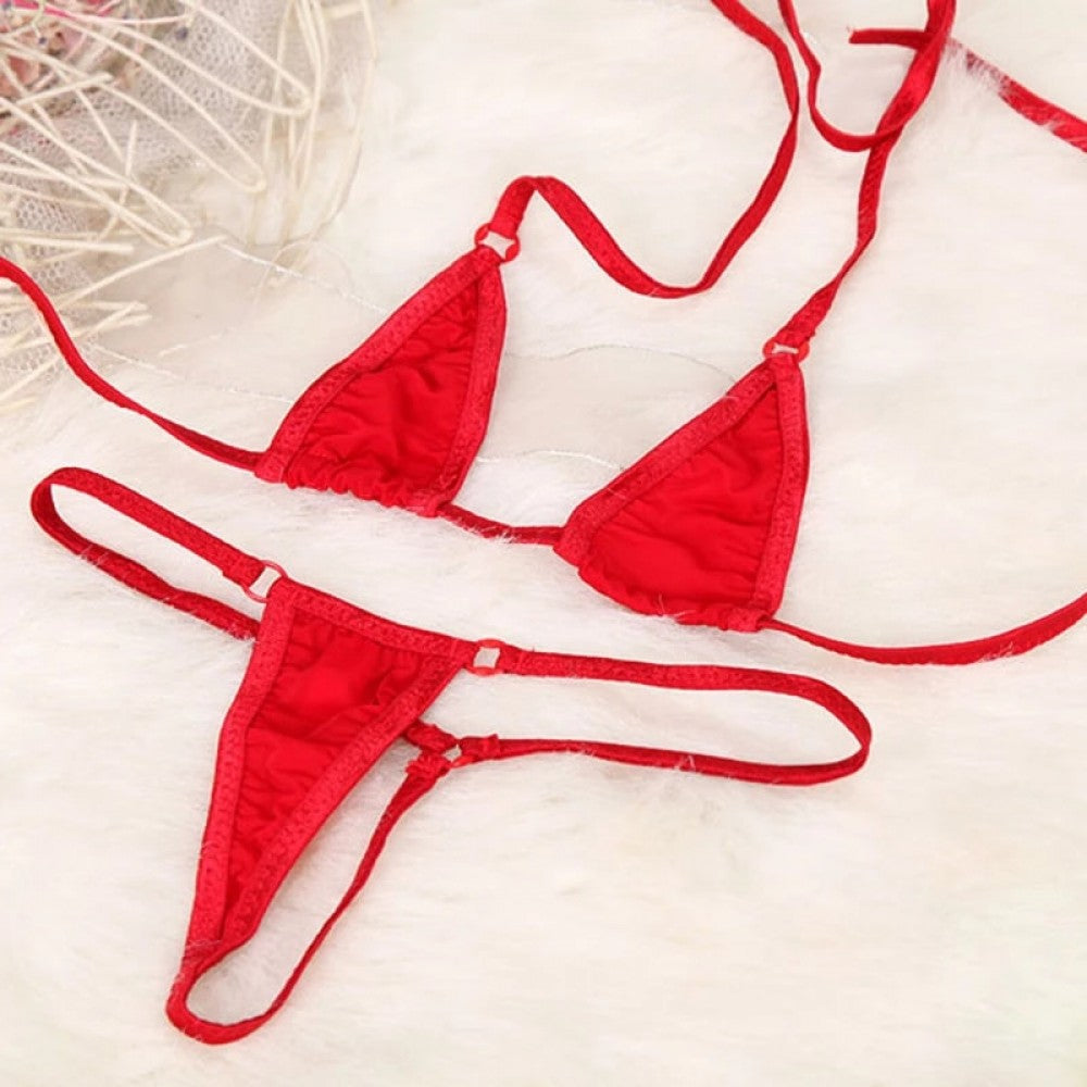 Women Micro Thong Underwear Bra Micro Bikini Brazilian Orange - Shop N Save