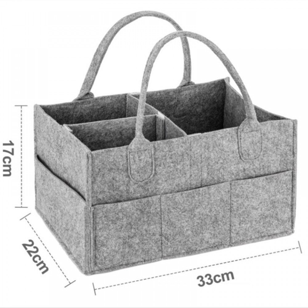 Cross-Border Felt New Born Portable Diaper Bag - Gray - Shop N Save