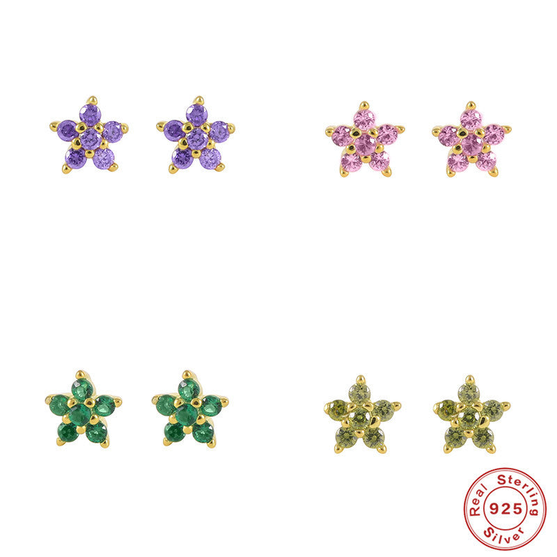 Color Diamond Snowflake Fashion Trending Earrings