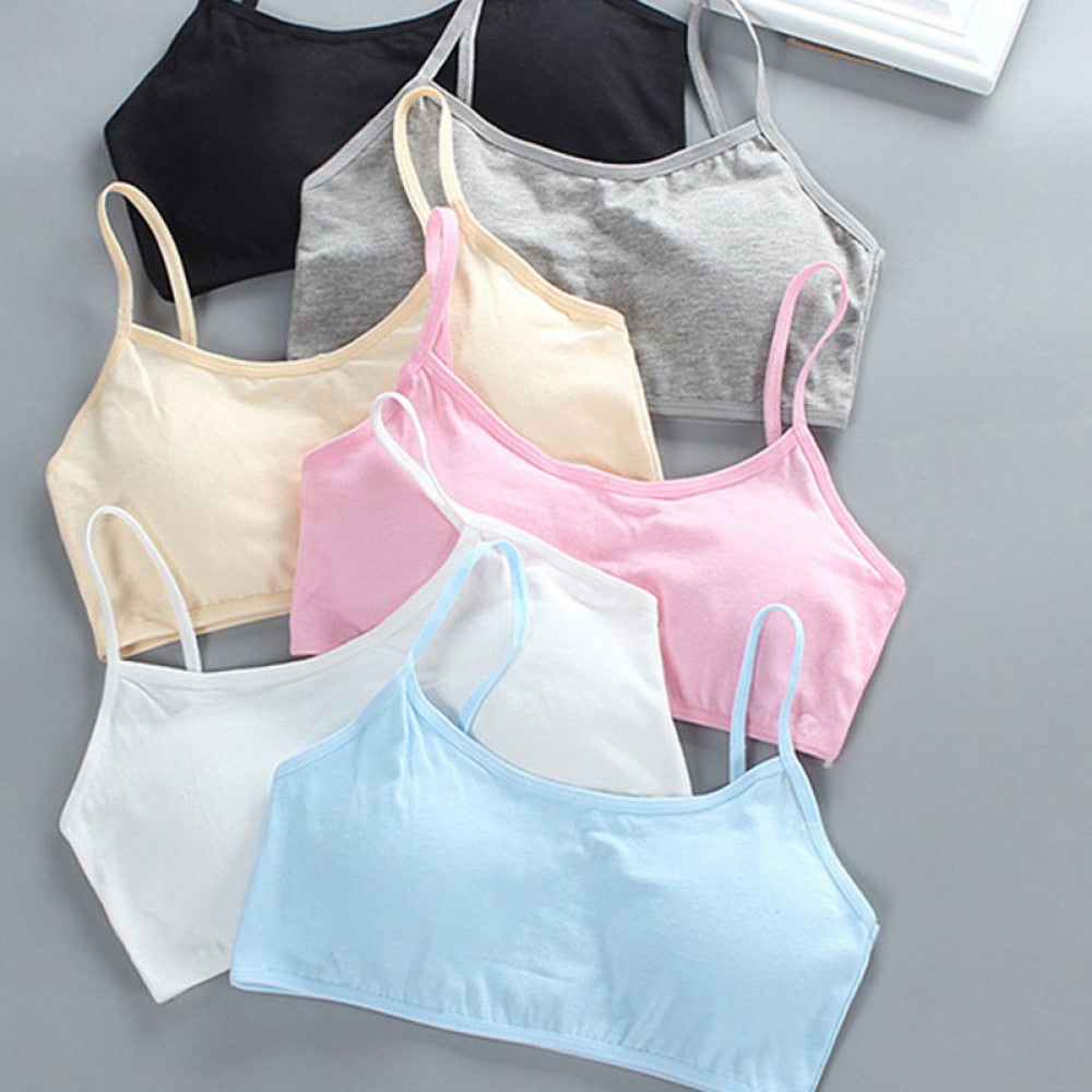 Girls Bra Straps Pure Cotton Vests Peach - Black - Shop N Save