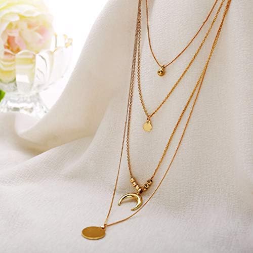 Shining Diva Golden CZ Neckpiece: Multilayer Western Chain for Women - Shop N Save