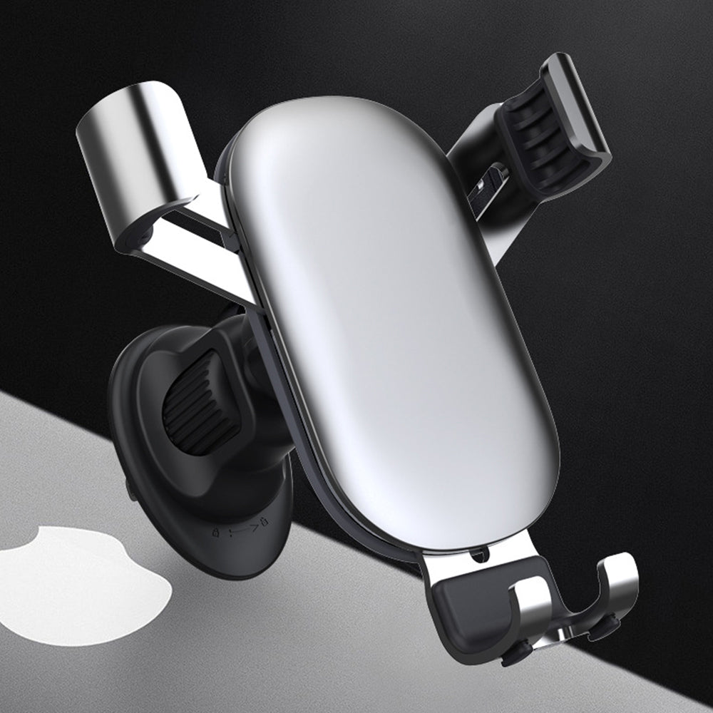 Air Vent Car Phone Holder - Round Shape Strong Grip Air Outlets Ball Head Car Mount Bracket Mobile Holder For All Type Of Car - Black