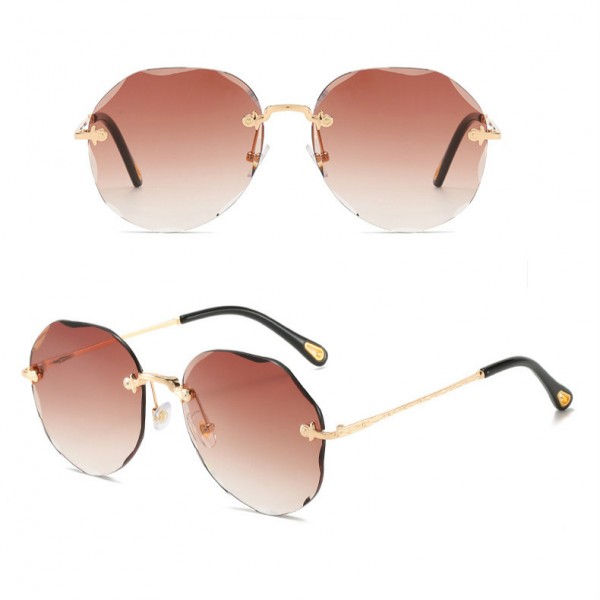 Girls Rimless Fashion Gradient Sunglasses - Gray - Shop N Save