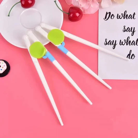 A Pair Of Kids Auxiliary Chopsticks - Green - Shop N Save