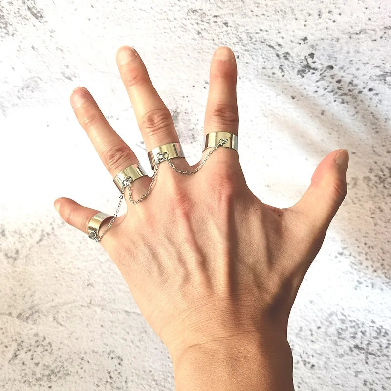 Punk Hip Hop Cross Rings: Multi-layer Adjustable Men's Finger Jewelry - Shop N Save