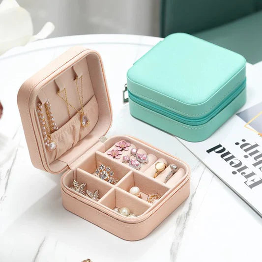 Earrings Necklace Ring Jewellery Storage Box - Light Pink - Shop N Save