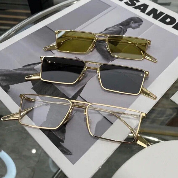 Metal Frame Square Small Sunglasses - Green - Shop N Save