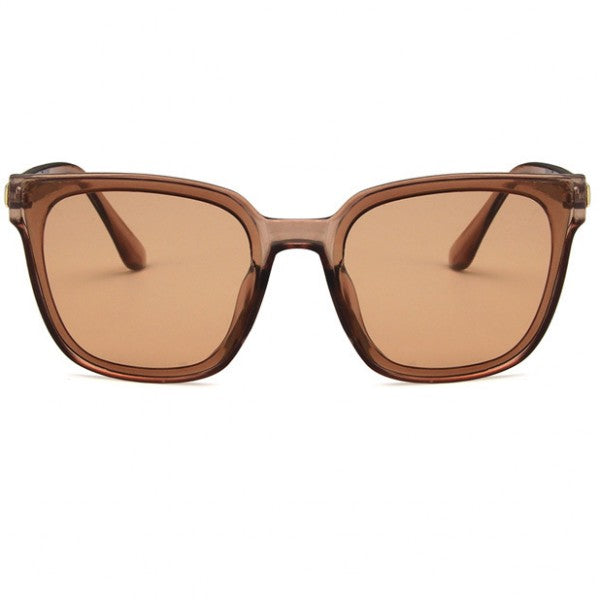 New Design Irregular Frame Retro Sunglasses - Brown