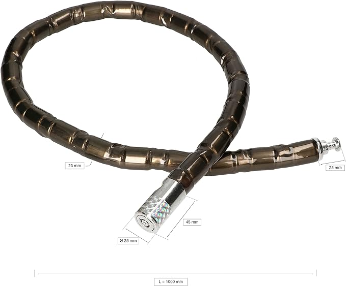 Motorcycle security cable lock (Black) .