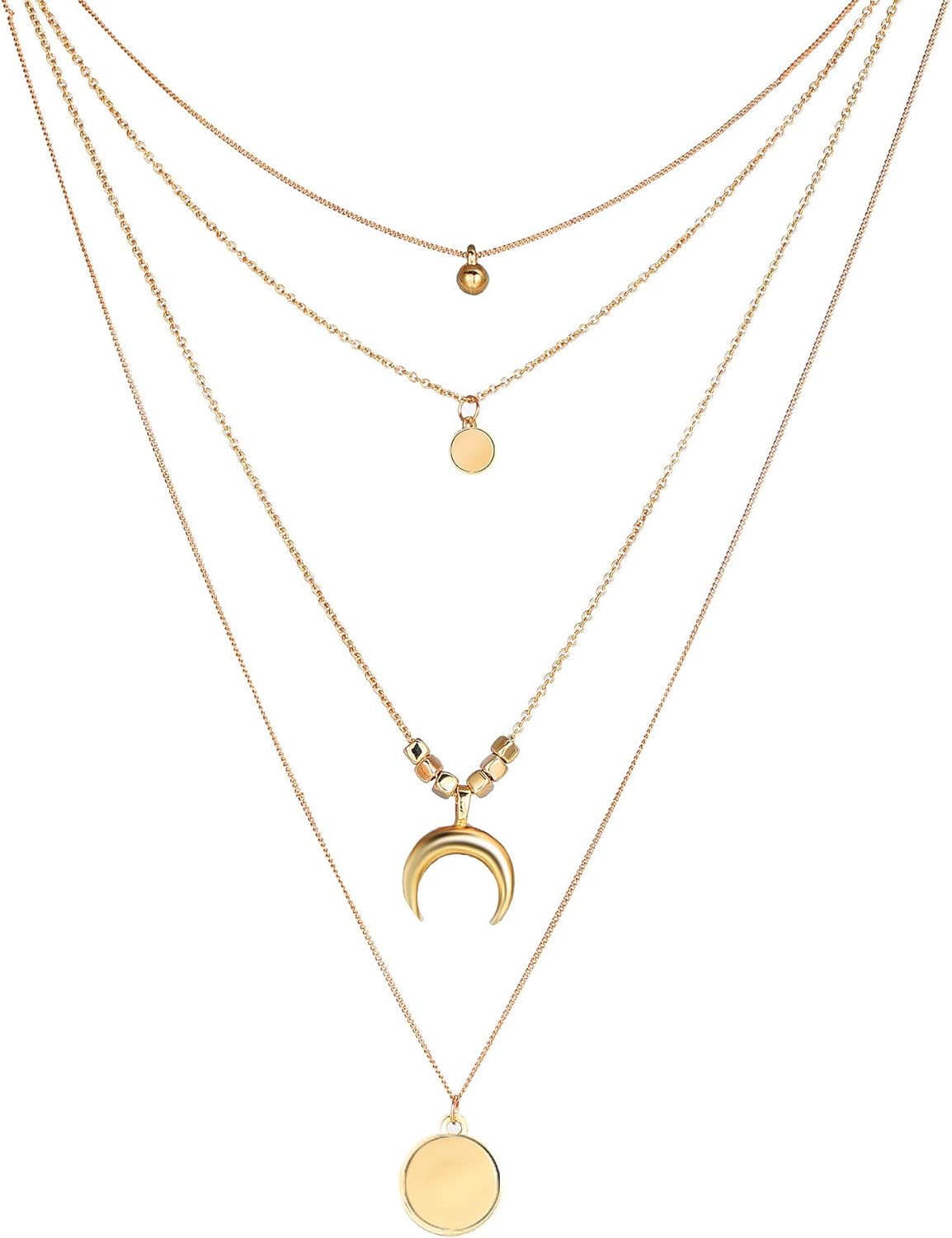 Shining Diva Golden CZ Neckpiece: Multilayer Western Chain for Women - Shop N Save