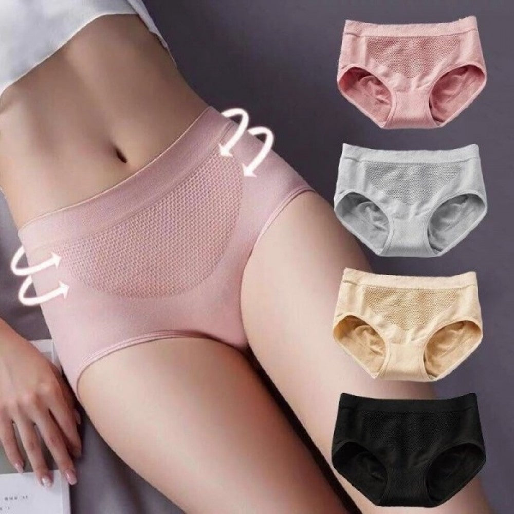 Tummy Belly Shaping Control Panties Mid Waist Underwear - Pink - Shop N Save