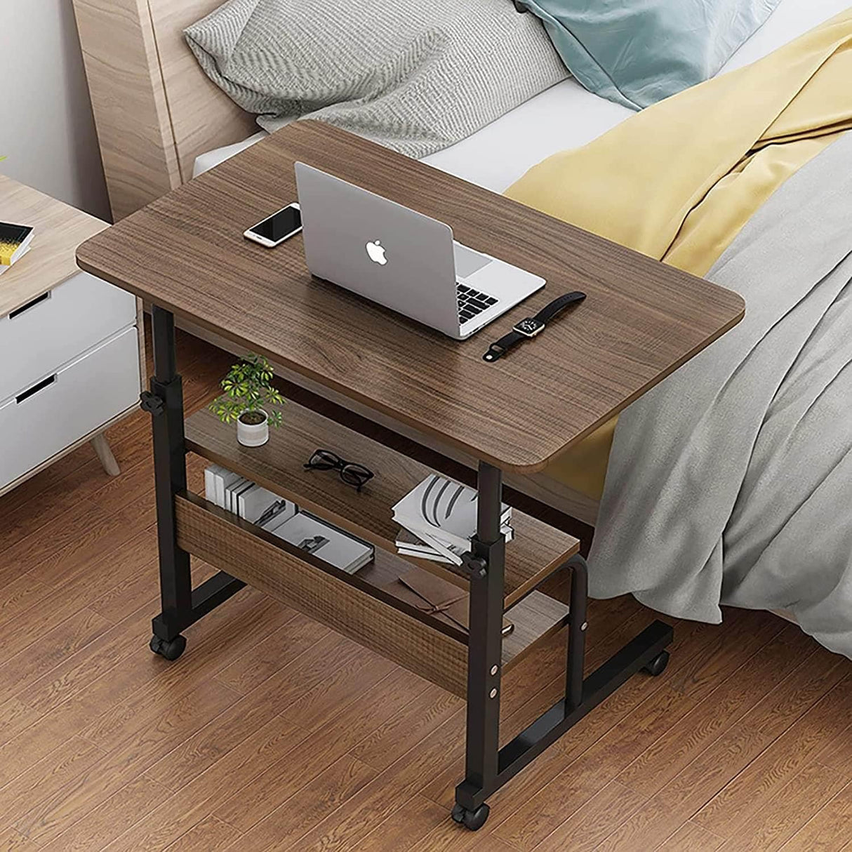 ARTYONG Computer Desk Home Office Desks Adjustable Laptop Desk for Small Spaces Portable Work Writing Study Desk Gaming Desk with Storage Size 31.5x15.7 inch