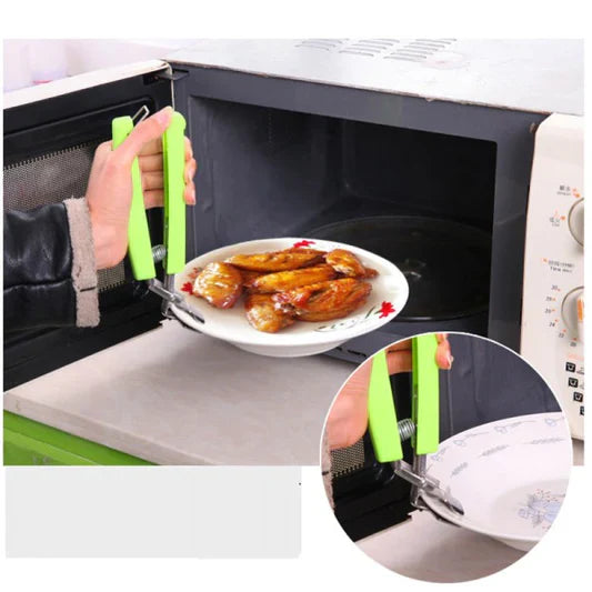 Stainless Steel Anti Scald Bowl Plate Clip Holder - Green - Shop N Save