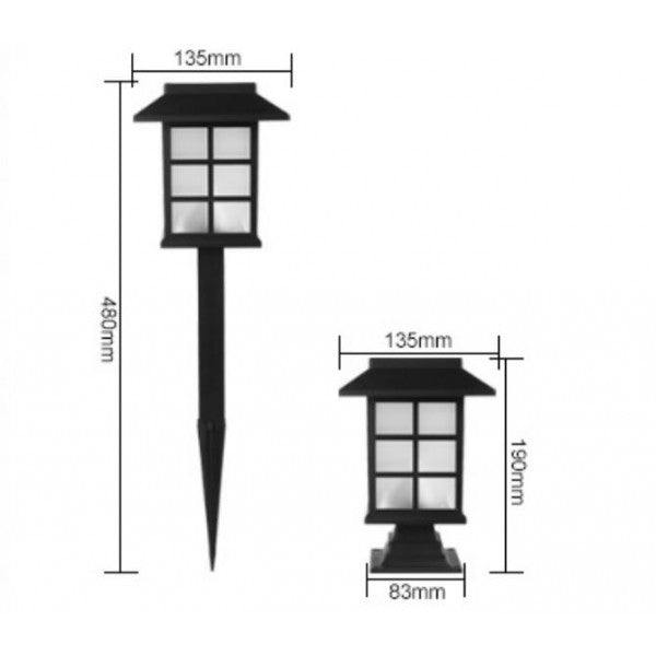 2 Pcs Solar Charging Large Size Garden Decors Lamp Lights - White